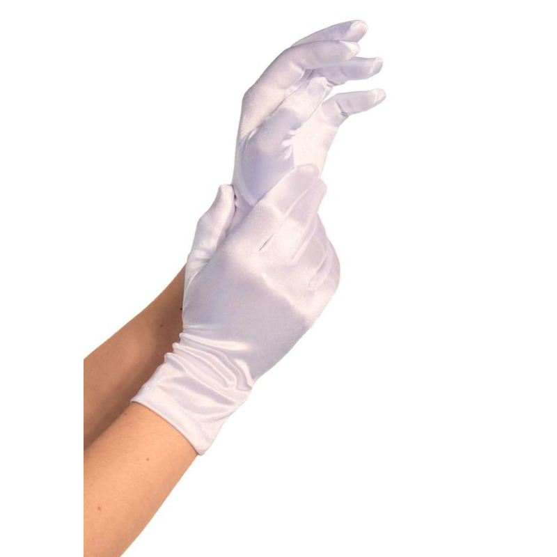 Перчатки сатиновые Leg Avenue Satin Wrist белые, One Size Перчатки сатиновые Leg Avenue Satin Wrist белые, One Size