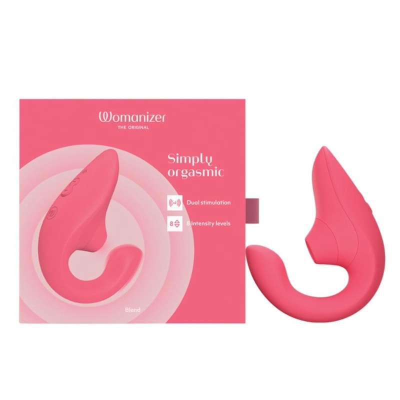 Стимулятор точки G и клитора Womanizer Blend Rose вакуум и вибрация, нежно-розовый