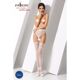Сетчатые чулки-стокинги Passion S016 One Size, White, имитация ажурного пояса с гартерами