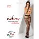 Эротические колготки-бодистокинг Passion S021 black, в крупную сетку с высоким пояском