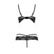 Комплект белья Passion Exclusive SARIA SET OpenBra L/XL, black, стрэпы, откртый лиф, стринги