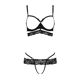 Комплект белья Passion Exclusive SARIA SET OpenBra S/M, black, стрэпы, откртый лиф, стринги