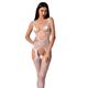 Откровенный бодистокинг с глубоким декольте Passion BS075 white