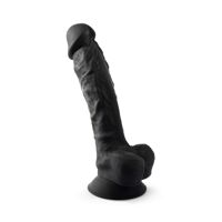 Фаллоимитатор SilexD Vetus Black (MODEL 1 size 8in), двухслойный, силикон+Silexpan, диаметр 4,2см