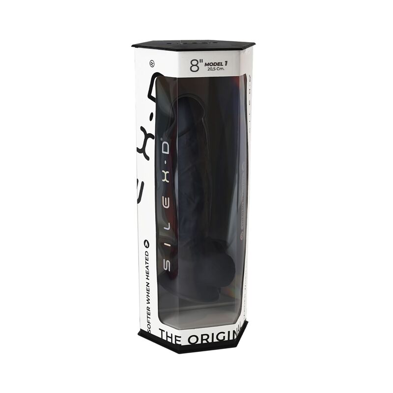 Фаллоимитатор SilexD Vetus Black (MODEL 1 size 8in), двухслойный, силикон+Silexpan, диаметр 4,2см