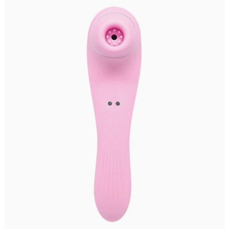 Вибратор и вакуумный клиторальный стимулятор Alive Midnight Quiver Pink - секс-игрушка 2в1