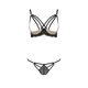 Комплект белья Passion Exclusive VALERY SET OpenBra S/M, black, стрэпы, трусики, открытый лиф