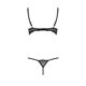 Комплект белья Passion Exclusive VALERY SET OpenBra S/M, black, стрэпы, трусики, открытый лиф