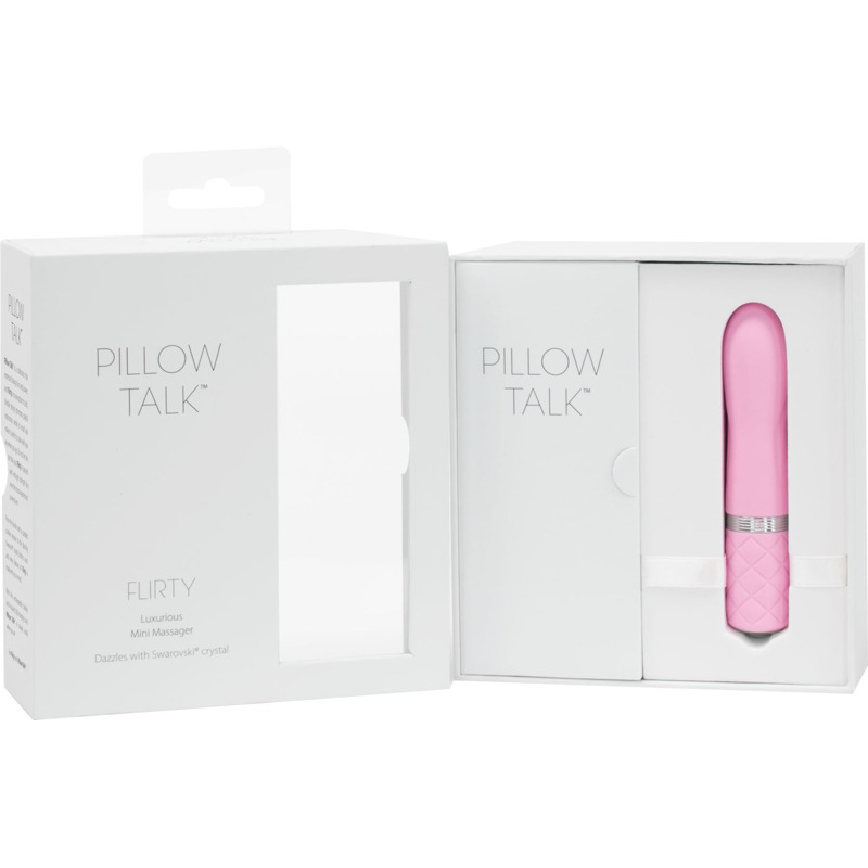 Роскошный вибратор PILLOW TALK - Flirty Pink с кристаллом Сваровски, гибкая головка