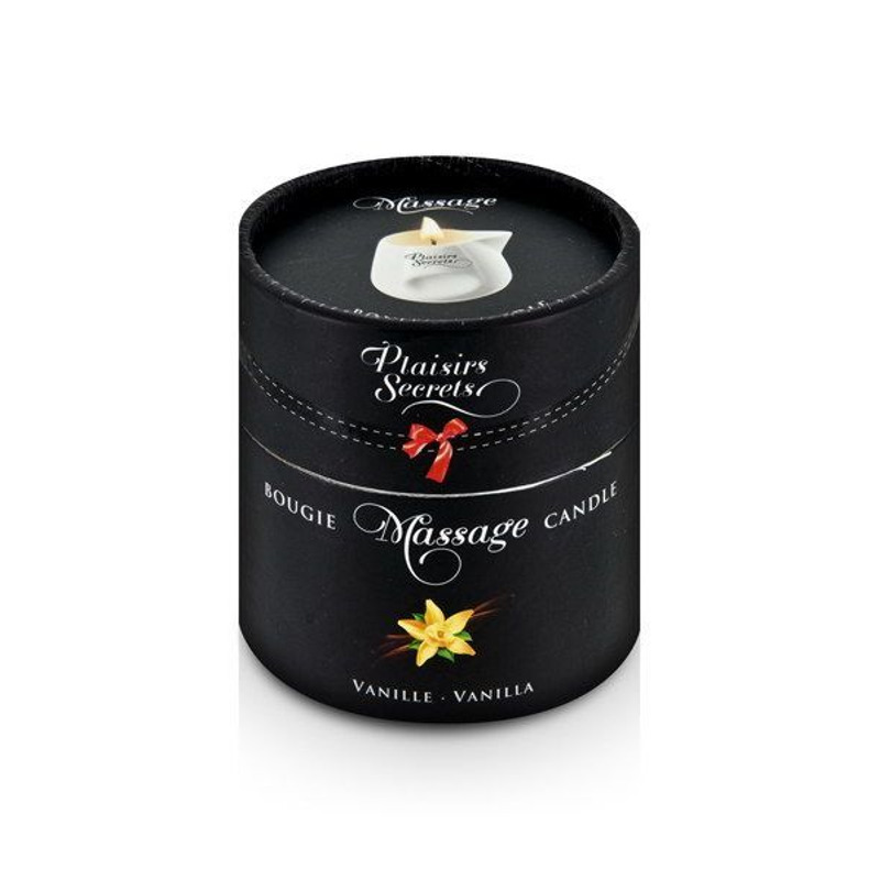 Массажная свеча Plaisirs Secrets Vanilla (80 мл) подарочная упаковка, керамический сосуд