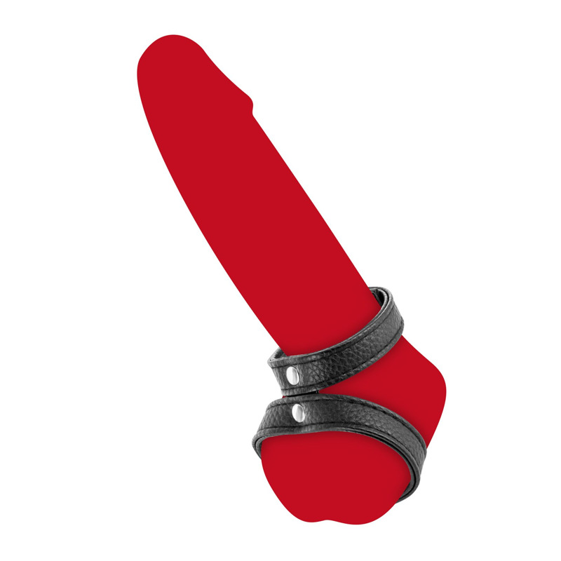 Двойное эрекционное кольцо с обхватом для мошонки Fetish Tentation Double Сockring