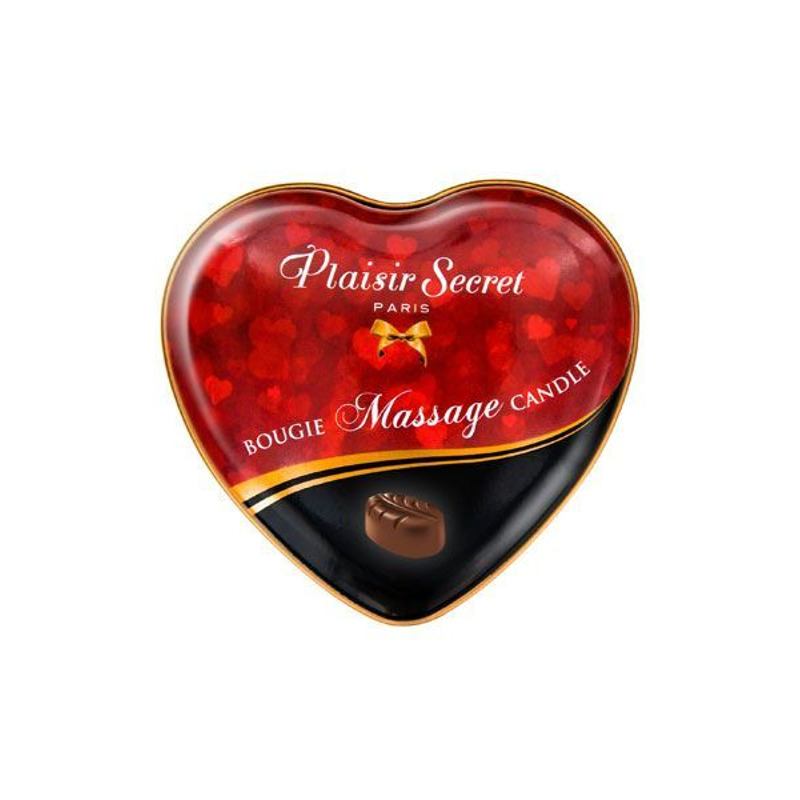 Масажна свічка сердечко Plaisirs Secrets Шоколадна 35 мл