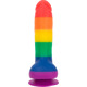 Радужный фаллоимитатор ADDICTION - JUSTIN - 8" - RAINBOW, 20,3 см, силикон