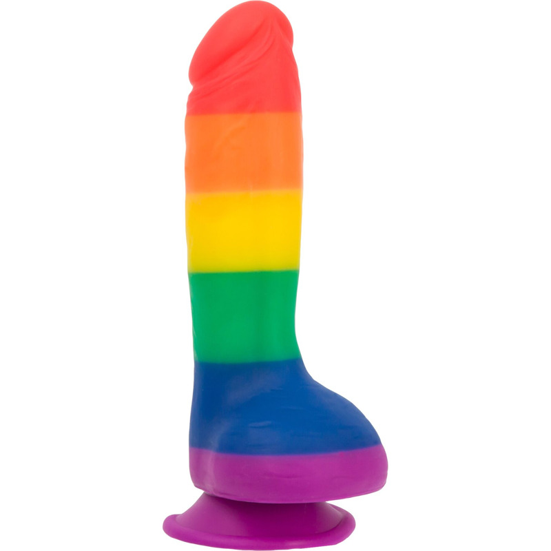 Радужный фаллоимитатор ADDICTION - JUSTIN - 8" - RAINBOW, 20,3 см, силикон