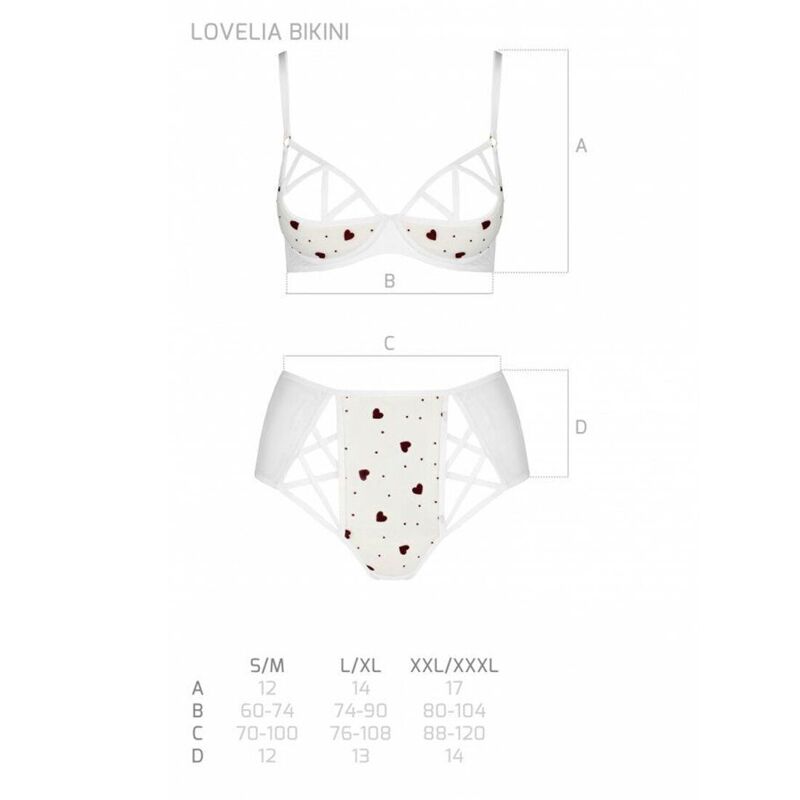 Эротический комплект с рисунком Passion LOVELIA BIKINI XXL/XXXL, white