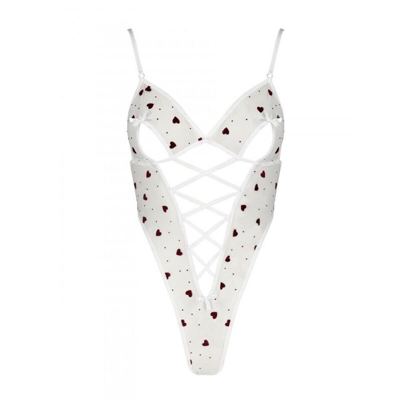 Эротическое боди с рисунком Passion LOVELIA BODY L/XL, white