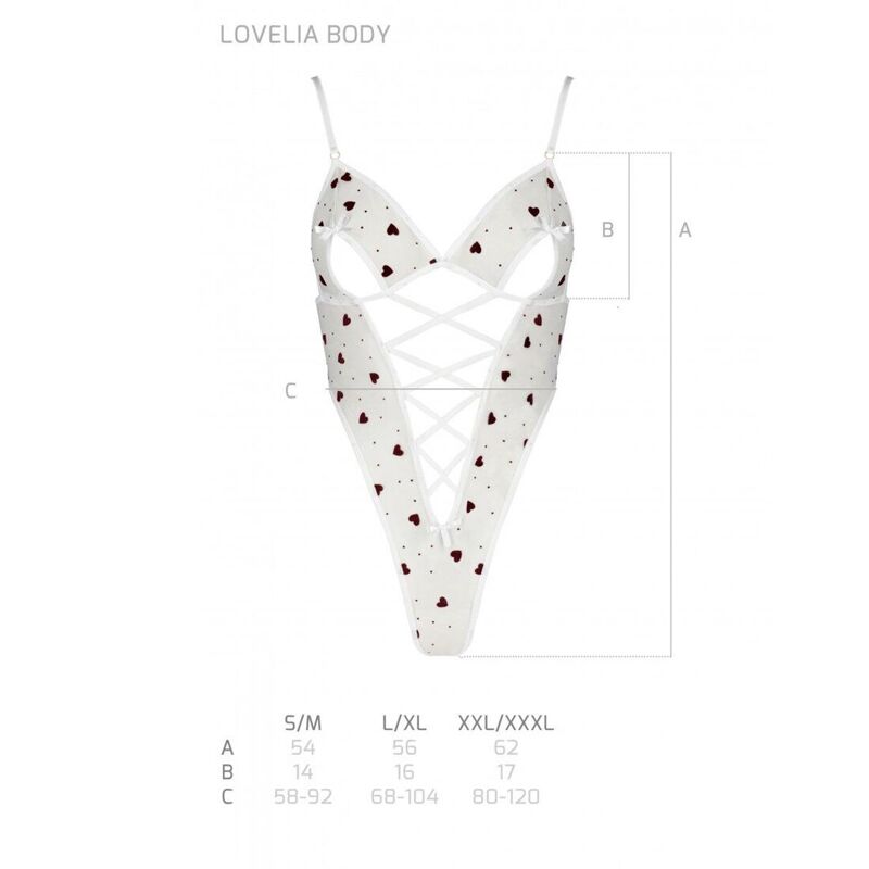 Эротическое боди с рисунком Passion LOVELIA BODY L/XL, white