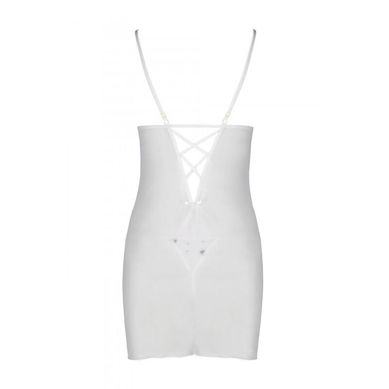 Сорочка с вырезами на груди, стринги Passion LOVELIA CHEMISE L/XL, white