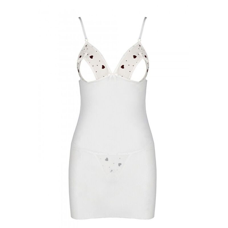 Сорочка с вырезами на груди, стринги Passion LOVELIA CHEMISE XXL/XXXL, white