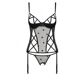 Корсет с подвязками, стринги Passion LOVELIA CORSET XXL/XXXL, black