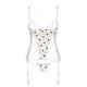 Корсет с подвязками, стринги Passion LOVELIA CORSET S/M, white