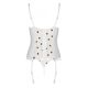 Корсет с подвязками, стринги Passion LOVELIA CORSET S/M, white