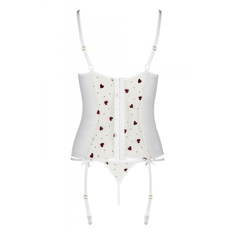 Корсет с подвязками, стринги Passion LOVELIA CORSET XXL/XXXL, white