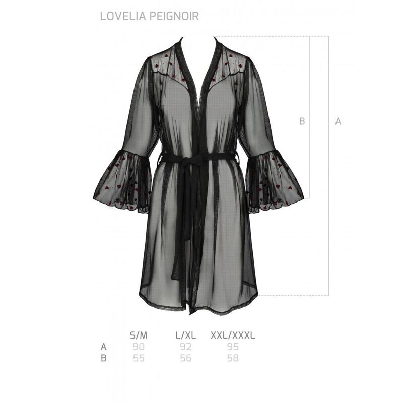 Воздушный пеньюар Passion LOVELIA PEIGNOIR S/M, black