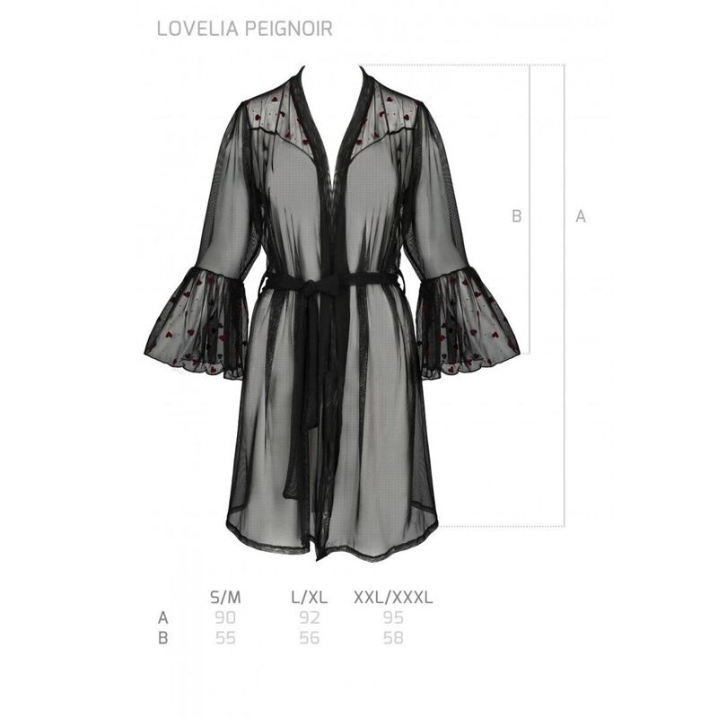 Воздушный пеньюар Passion LOVELIA PEIGNOIR XXL/XXXL, black