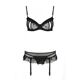 Сексуальный комплект с поясом для чулок Passion LOVELIA SET S/M, black