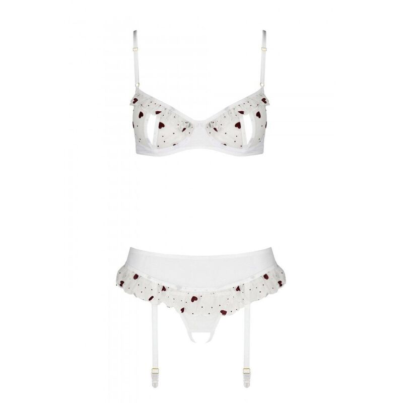 Сексуальный комплект с поясом для чулок Passion LOVELIA SET XXL/XXXL, white