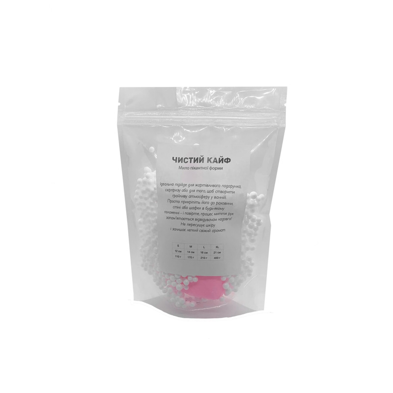 Крафтовое мыло-член с присоской Чистий Кайф Pink size S натуральное