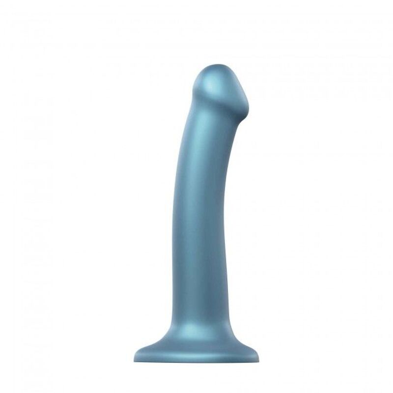 Насадка для страпона Strap-On-Me Mono Density Dildo Blue M, диам. 3,3см, однослойный силикон, гибкий Насадка для страпона Strap-On-Me Mono Density Dildo Blue M, диам. 3,3см, однослойный силикон, гибкий