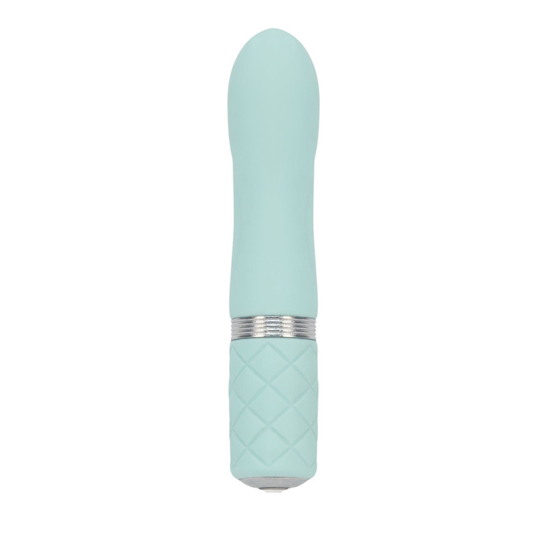 Роскошный вибратор PILLOW TALK - Flirty Teal с кристаллом Сваровски, гибкая головка