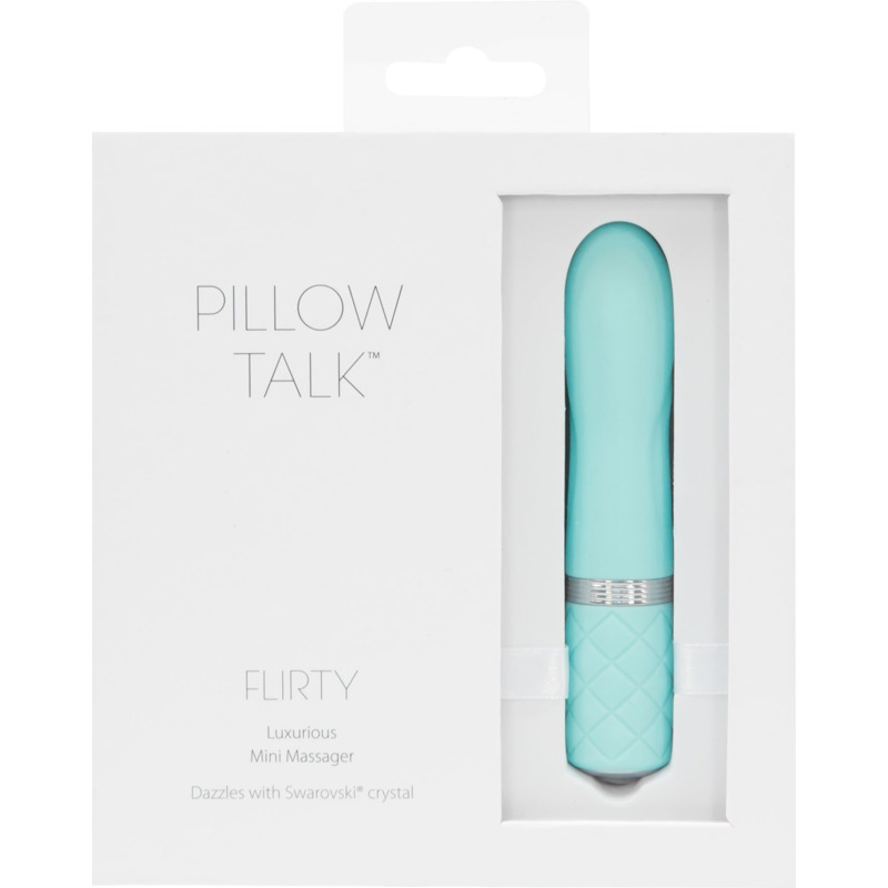 Роскошный вибратор PILLOW TALK - Flirty Teal с кристаллом Сваровски, гибкая головка