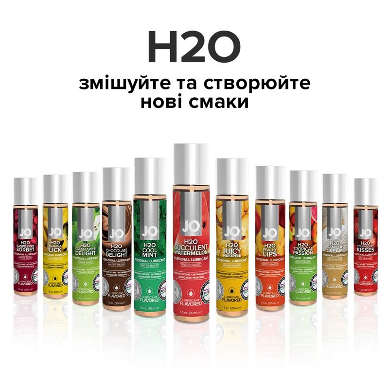 Смазка на водной основе JO H2O — Watermelon (60 мл) без сахара, растительный глицерин