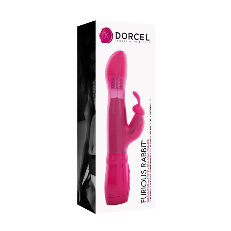 Вибратор Dorcel Furious Rabbit с вращением и  возвратно-поступательными движениями головки, вибрация