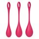 Набор йони бусин Satisfyer Yoni Power 1 Red, диаметр 2-2,5-3см, вес 22-46-74гр