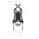 Сетчатый комплект корсет с халтером, съемные подвязки и трусики Passion AMANDA CORSET S/M, black