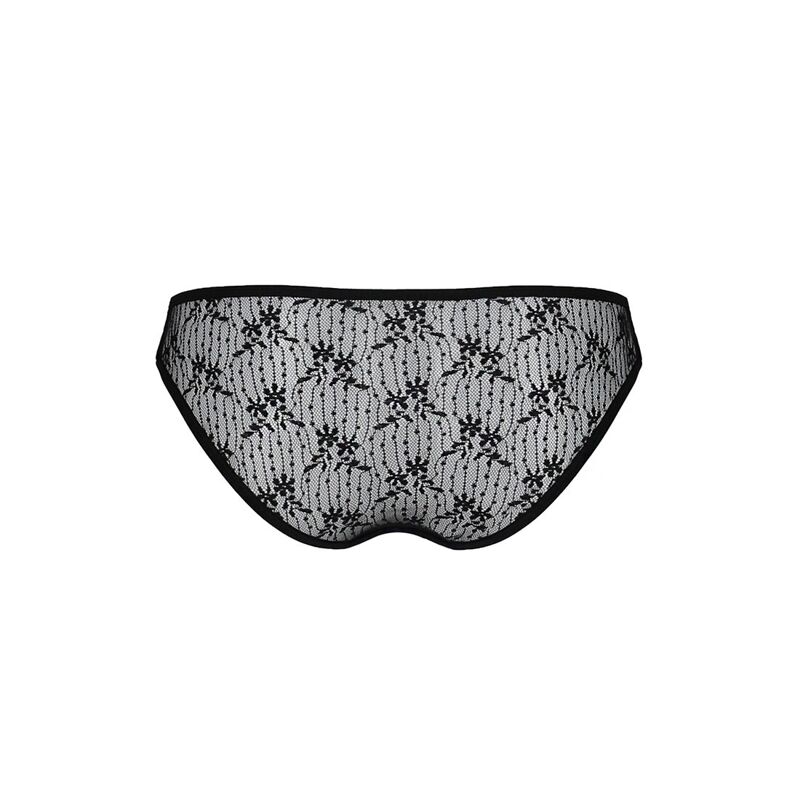 Трусики-слипы с кружевной сеточкой Passion DINA THONG S/M, black