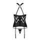 Сетчатый комплект с узором, корсет, подвязки, трусики Passion HIMA CORSET XXL/XXXL, black