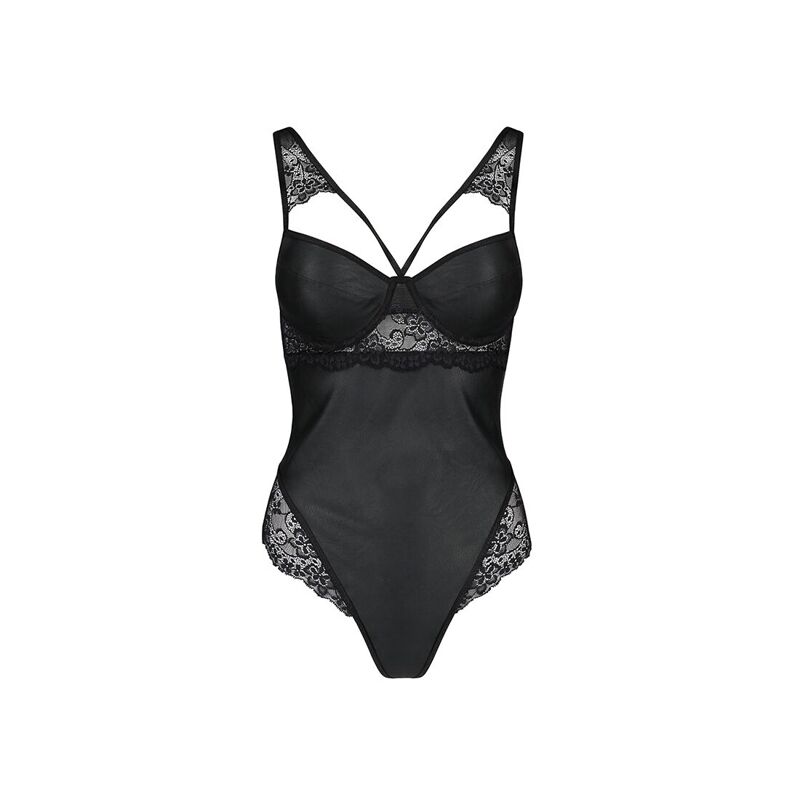 Боди из эко-кожи и кружева Passion LOONA BODY L/XL, black