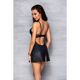 Бэби-долл из эко-кожи и кружева Passion LOONA CHEMISE L/XL, black