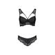 Комплект из эко-кожи с кружевом Passion LOONA SET S/M, black, бра и трусики