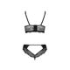 Комплект из эко-кожи с кружевом Passion LOONA SET S/M, black, бра и трусики