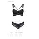 Комплект из эко-кожи с кружевом Passion LOONA SET S/M, black, бра и трусики