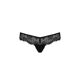 Кружевные трусики-танга с атласным бантиком Passion NAJA THONG S/M, black
