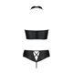 Комплект из эко-кожи Passion NANCY BIKINI S/M, black, бра и трусики с имитацией шнуровки