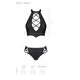 Комплект из эко-кожи Passion NANACY BIKINI XXL/XXXL, black, бра и трусики с имитацией шнуровки