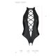 Боди из эко-кожи с имитацией шнуровки и открытым доступом Passion NANCY BODY S/M, black